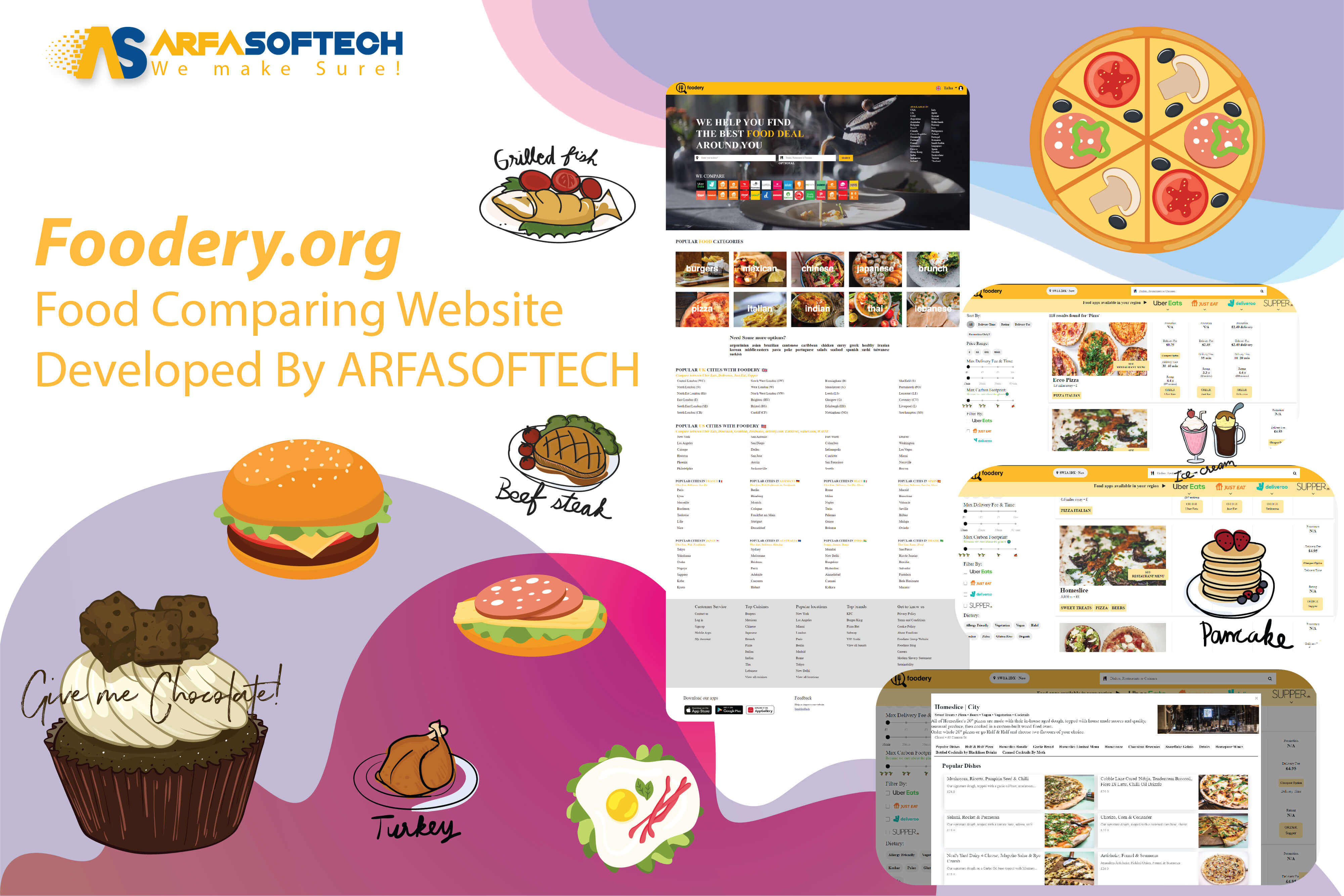 foodery website developed by arfasoftech